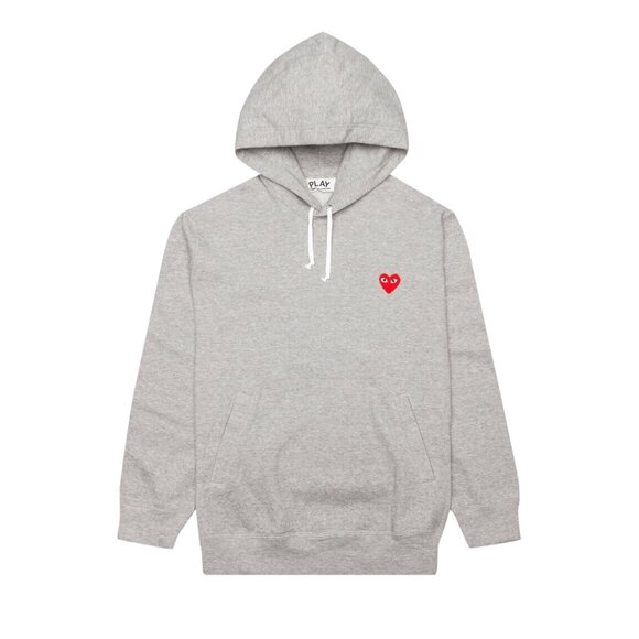 COMME Des GARÇONS PLAY Pullover Hoodie with Red Heart Patch - Picture 1 of 6